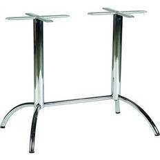 Pedestal chrome Mars Twin Pedestal Dining Table