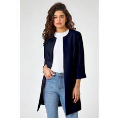 Textured Longline Jacket - Navy