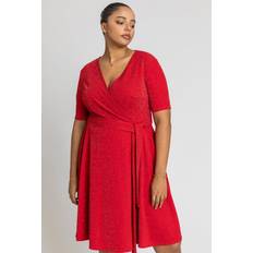 Roman Curve Shimmer Wrap Dress