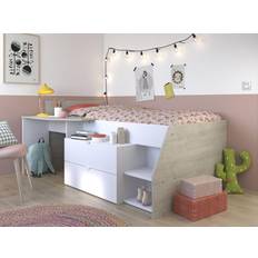 Beige Lits mezzanines Parisot Lit Combiné Enfant Contemporain Décor 90 x 190/200 cm