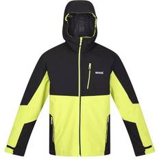 Regatta Men Rain Jackets & Rain Coats Regatta Mens Wentwood VII in Waterproof Jacket (Black/Bright Kiwi)