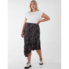Blue Vanilla Curve Asymmetric Hem Midi Skirt