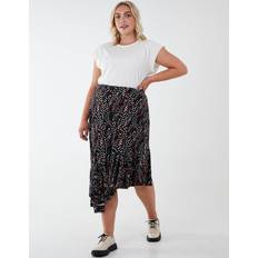 Curve Asymmetric Hem Midi Skirt