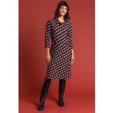 Roman Shell Print Cowl Neck Dress