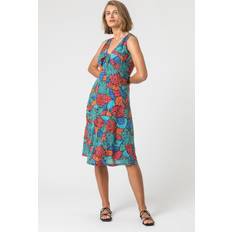 Roman Burnout Pineapple Print Knotted Dress
