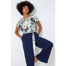 Roman Floral Print Contrast Jumpsuit