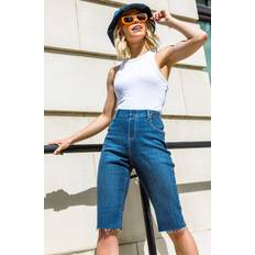 Dusk Raw Hem Knee Length Shorts