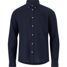Les Deux Linneskjorta Kristian Linen B.D. Shirt Blå