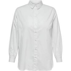 4XL - Vrouw Overhemden Only Carmakoma Witte Blouse Met Knopenlijst