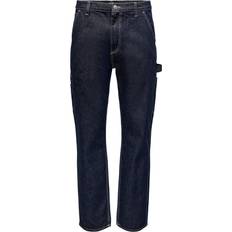 3XL - Dame Jeans Only & Sons Onsedge Loose Car Jeans - Blue/Dark Blue Denim