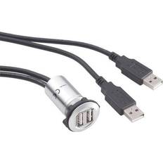 Usb stik usb a TRU Components USB-dobbeltindbygningsstik 2.0 USB-06 2 X USB-stik type A type A