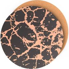 Gold Place Mats Dainty Home Marble Cork Foil Place Mat Black, Pink, Gold