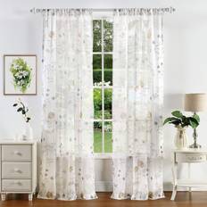 Martha Stewart s Garden Floral Semi-Sheer Rod Pocket Window Curt