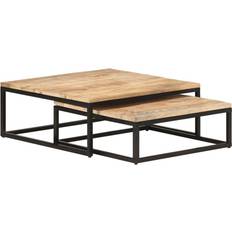 vidaXL Wooden Mesa nido 68x70cm 2pcs