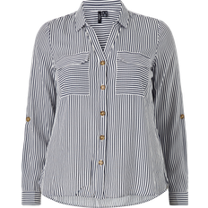 Vero Moda VMBumpy Bluse - Dunkelgrau/Weiß