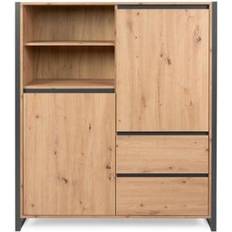 Chêne Armoires Buffet Haut 2 Portes 2 Niches L120 cm Armoire