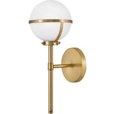 Vidrio Apliques de pared Elstead Lighting Hollis 1-Light Wall Light Heritage Brass/Opal E14 156x190x403 mm Aplique de pared