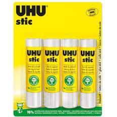 Paper Glue UHU Stic Glue Stick Without Solvent 4 x 21g Stics Blister White