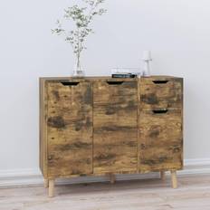 Plywoods Cabinets vidaXL Smoked Oak Engineered Wood 90 x 30 x 72 cm Sideboard
