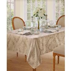 Beige Tablecloths Elrene Home Fashions Barcelona Jacquard Damask Oblong Tablecloth Beige