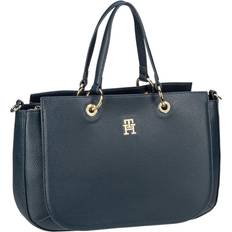 Tommy Hilfiger Pebble Grain Monogram Satchel SPACE BLUE One Size