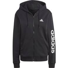 Mujer Suéteres Adidas Essentials Linear Full-Zip French Terry Hoodie - Black