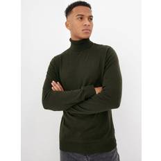 Gröna - Polotröjor Jack & Jones Jjeemil Knit Roll Neck Noos Tröjor Mörk Grön