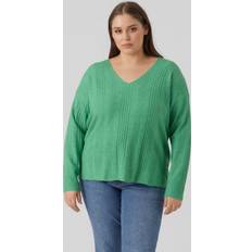 Vero Moda V-ringning Curve Nedsänkta Axlar Pullover Bright green L-48/50