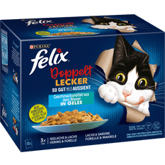 Felix Animali domestici Felix Le Ghiottonerie Doppia Delizia 12 x 85 g Umido Per Gatti