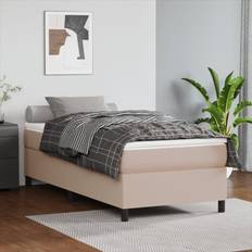 Eenpersoonsbed Bedframes vidaXL Bedframe Kunstleer Cappuccinokleurig 90x200 cm