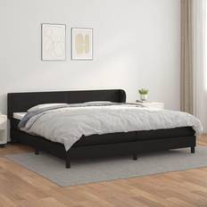 vidaXL Boxspringbett mit Matratze 200x200 cm Schwarz Rahmenbett