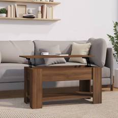 Brown Coffee Tables vidaXL Braun Eichen-Optik Holzwerkstoff Braun Couchtisch