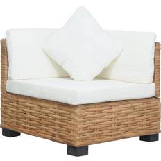 vidaXL Hjørnesofa Med Hynder Naturlig Rattan Loungesæt