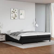 vidaXL Box Spring Colchón Cuero Sintético Negro 200x200 cm Cama con Estructura