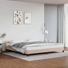 vidaXL Estructura De Cama Con Cabecero Sin Colchón Capuchino 200x200 cm - Marrón