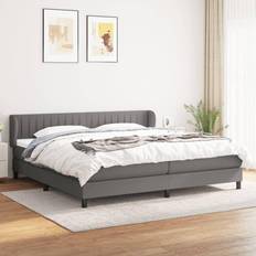 vidaXL Gris Foncé 200x200 cm Tissu Lit avec Cadre