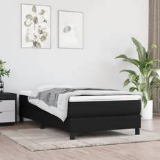 200 cm - 80 cm Rahmenbetten vidaXL Boxspringbett mit Matratze Schwarz 80x200 cm Rahmenbett