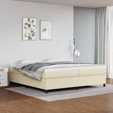 200 cm Senge vidaXL Boxspringbett mit Matratze Creme 200x200 cm Rahmenbett