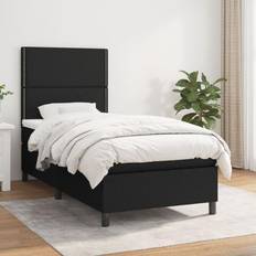 200 cm - 80 cm Rahmenbetten vidaXL Boxspringbett mit Matratze Schwarz 80x200 cm Rahmenbett