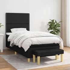 vidaXL Boxspringbett mit Matratze Schwarz 80x200 cm Rahmenbett