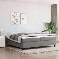 Letti con Struttura vidaXL Boxspringbett Dunkelgrau Stoff Grau Rahmenbett