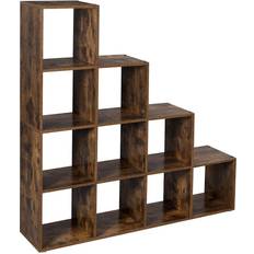 Vasagle Stair Shaped Cube Organiser Rustic Brown Book Shelf