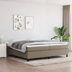 200cm Bedden uitverkoop vidaXL Stof Taupe Bedframe 200x200 cm