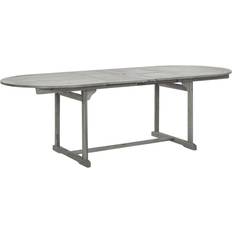 Grey Outdoor Dining Tables vidaXL Garden Dining Table 160-240 x 100 x 75 cm Solid Acacia Wood