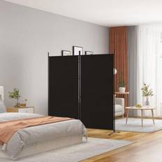 vidaXL 2-Panels 175 x 180 cm Stof Sort Rumdeler