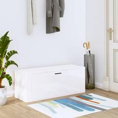 vidaXL High Gloss White Wall Cabinet 100 x 35 x 38 cm Shoe Rack