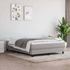 vidaXL Estructura De Cama Box Spring Tela Gris Claro 140x200 cm