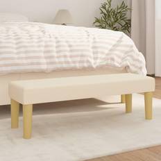 Beige Bancos vidaXL De Tela Color Crema 100x30x30 cm Banco