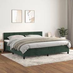 Materassi vidaXL Giroletto A Molle Con Verde Scuro 200x200 cm Velluto Cod Mxl 64107 Materasso