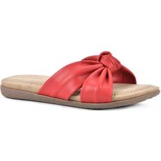 Thong Slides Cliffs by White Mountain Favorite Women's Slide Sandals, 8.5, Dark Red